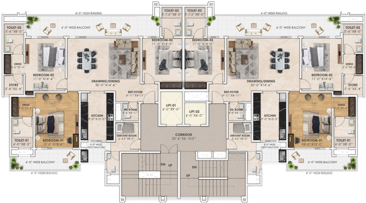 Block A typical Floor